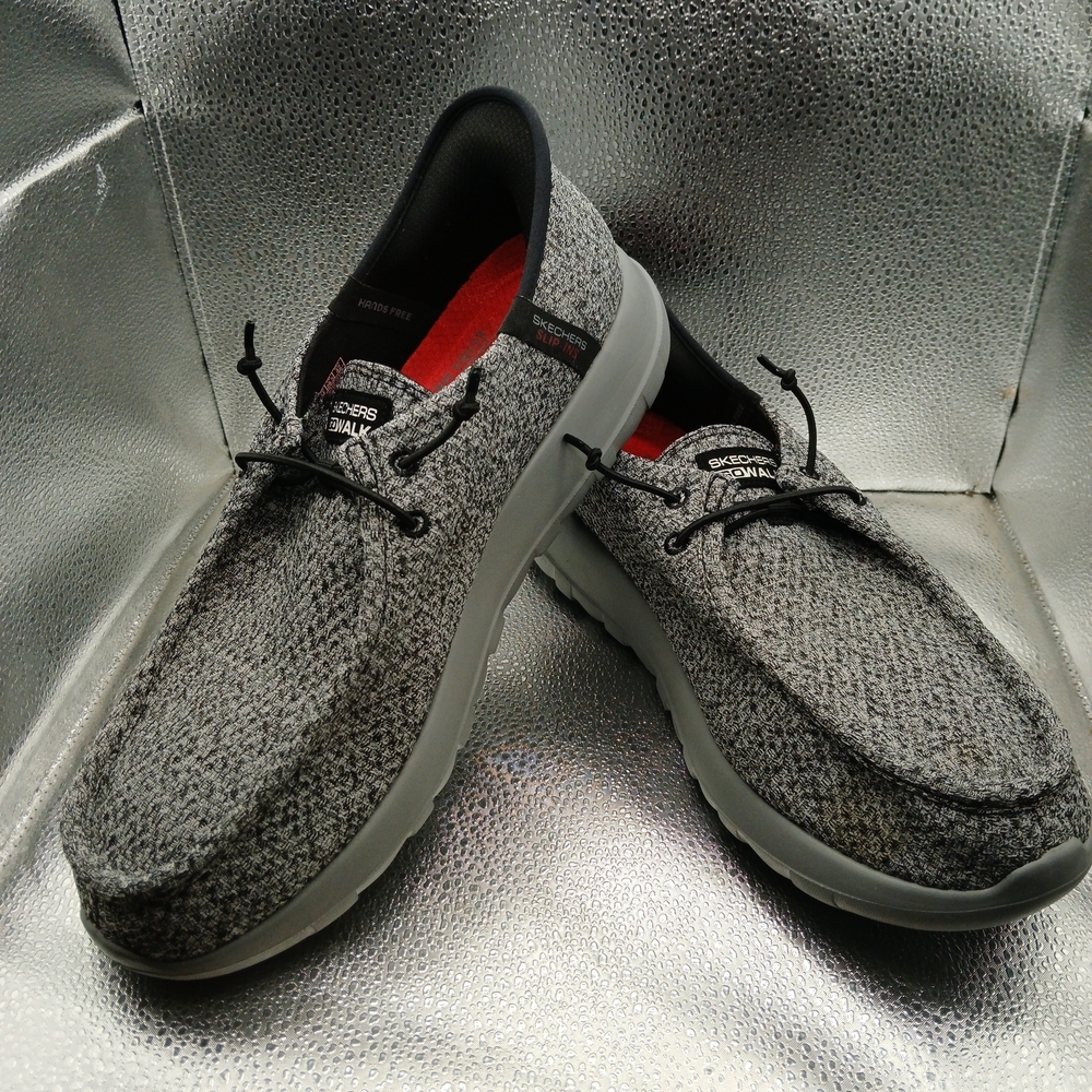 Skechers Black and Gray Slip In Loafers Men's Size 10.5